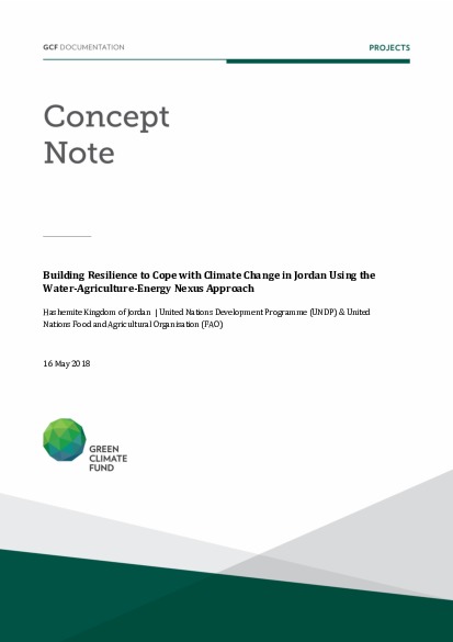 Document cover for Building Resilience to Cope with Climate Change in Jordan Using the Water-Agriculture-Energy Nexus Approach