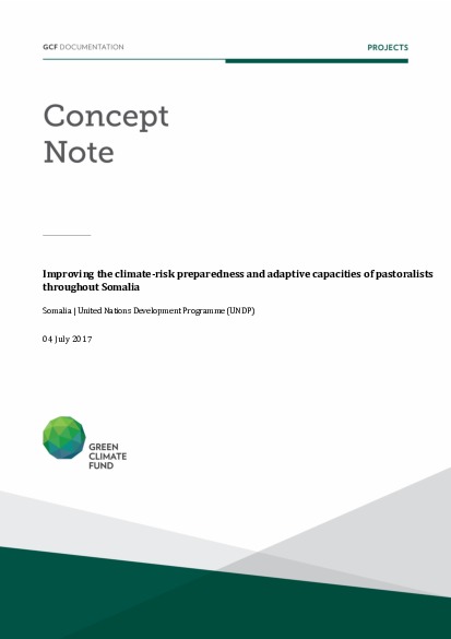 Document cover for Improving the climate-risk preparedness and adaptive capacities of pastoralists throughout Somalia