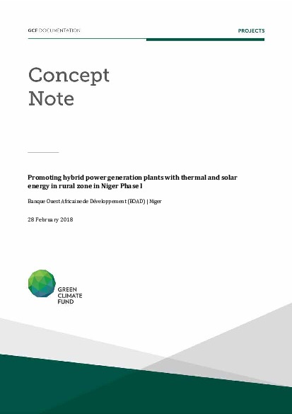 Download Promoting hybrid power generation plants with thermal and solar energy in rural zone in Niger Phase I Document cover for Promoting hybrid power generation plants with thermal and solar energy in rural zone in Niger Phase I