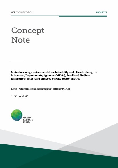Document cover for Mainstreaming environmental sustainability and Climate change in Ministries, Departments, Agencies (MDAs), Small and Medium Enterprise (SMEs) and targeted Private sector entit