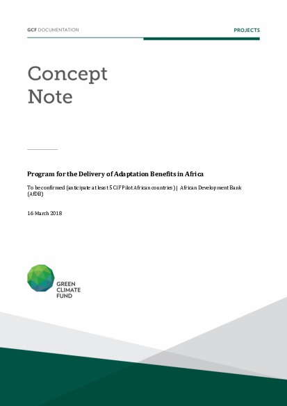 Document cover for Program for the Delivery of Adaptation Benefits in Africa