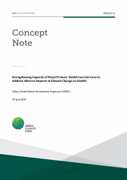 Document cover for Strengthening Capacity of Rural Primary Health Care Services to Address Adverse Impacts of Climate Change on Health