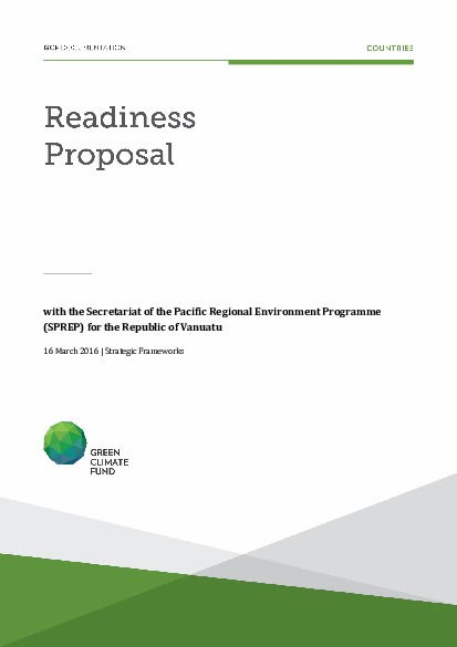 Document cover for Strategic Frameworks support for Vanuatu through SPREP
