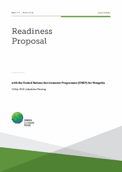 Document cover for Adaptation Planning support for Mongolia through UNEP