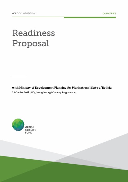 Document cover for NDA Strengthening and Country Programming support for the Plurinational State of Bolivia through Ministry of Development Planning