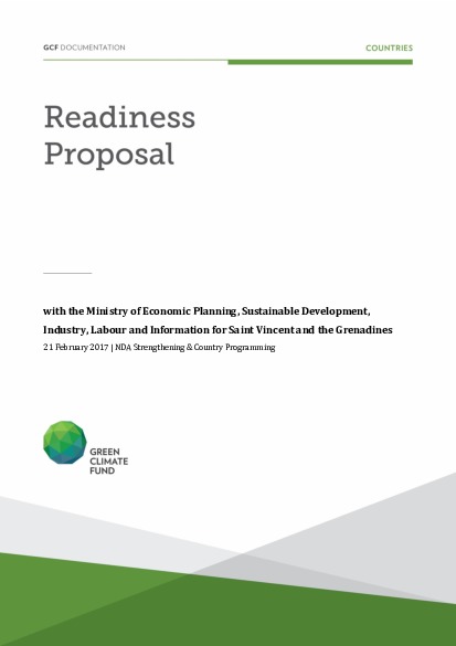 Document cover for NDA Strengthening and Country Programming support for Saint Vincent and the Grenadines through MEPSDILI