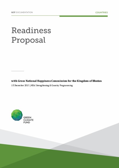 Document cover for NDA Strengthening and Country Programming support for Bhutan through Gross National Happiness Commission