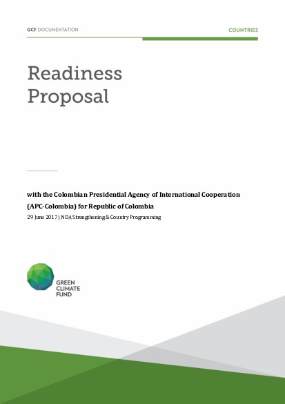 Document cover for NDA Strengthening and Country Programming support for Colombia through APC-Colombia