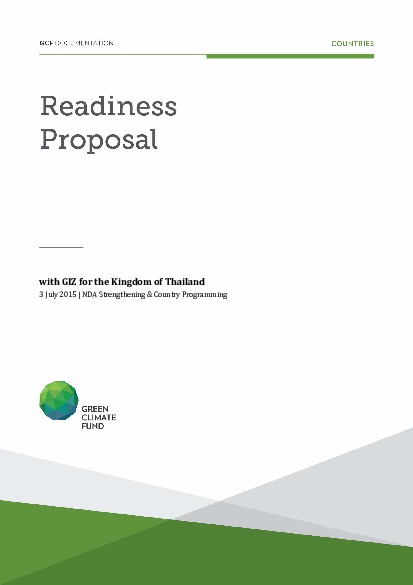 Document cover for NDA Strengthening and country programming support for Thailand through GIZ