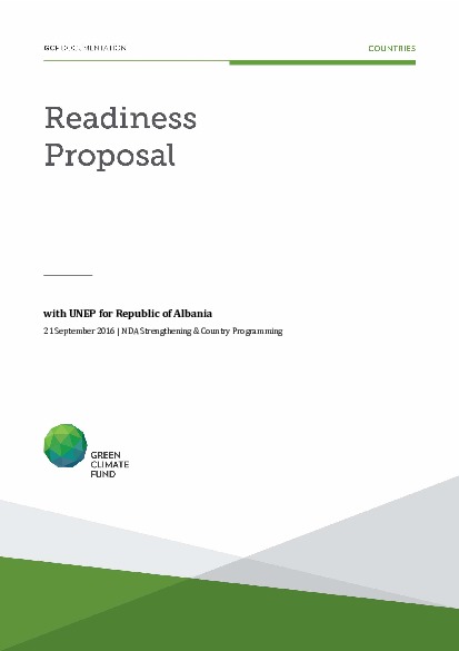 Document cover for NDA Strengthening and Country Programming support for Albania through UNEP