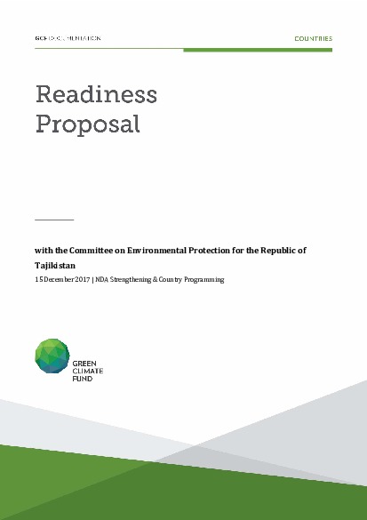 Document cover for NDA Strengthening and Country Programming support for Tajikistan through the Committee on Environmental Protection