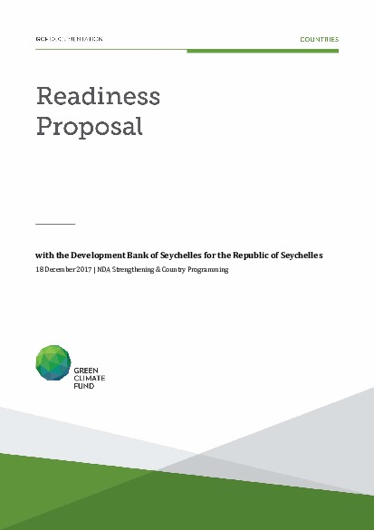 Document cover for NDA Strengthening and Country Programming support for Seychelles through the Development Bank of Seychelles
