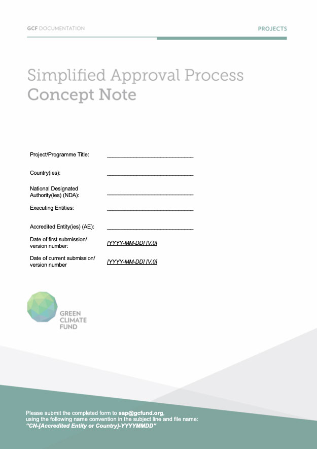Document cover for Simplified Approval Process Concept Note