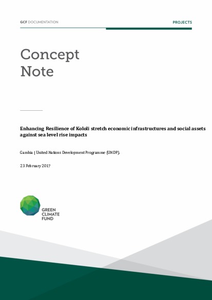 Document cover for Enhancing Resilience of Kololi stretch economic infrastructures and social assets against sea level rise impacts