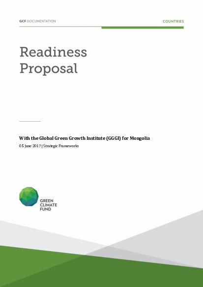 Document cover for Strategic Frameworks support for Mongolia through GGGI