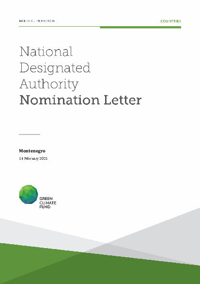 Document cover for NDA nomination letter for Montenegro