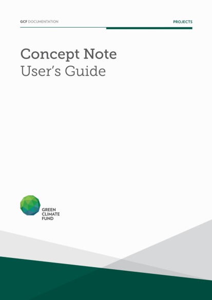 Document cover for GCF Concept Note User's Guide