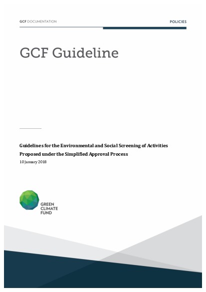 Document cover for Guidelines for the environmental and social screening of activities proposed under the Simplified Approval Process