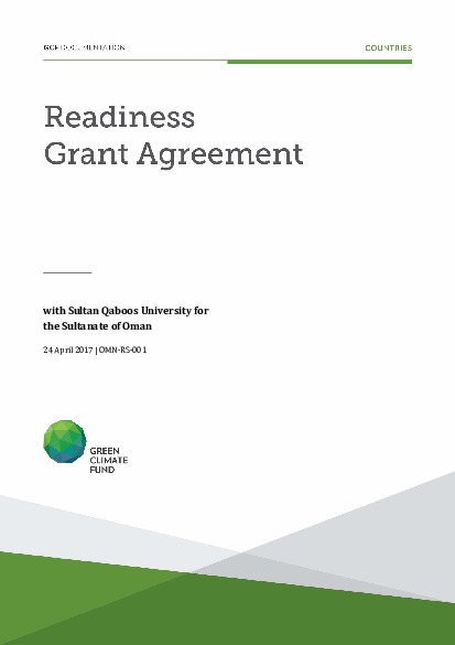 Document cover for Readiness grant agreement for Oman (OMN‐RS‐001)