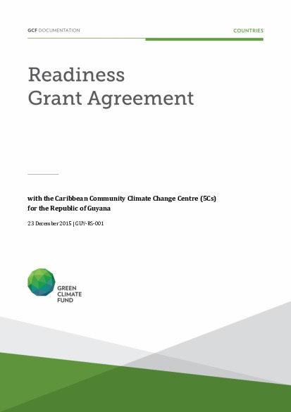 Document cover for Readiness grant agreement for Guyana (GUY-RS-001)