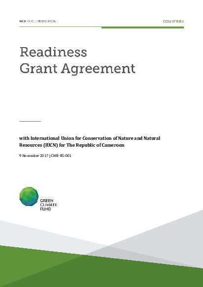 Document cover for Readiness grant agreement for Cameroon (CMR‐RS‐001)