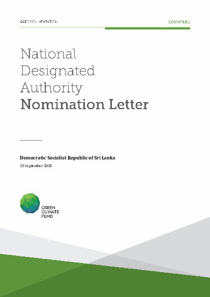 Document cover for NDA nomination letter for Sri Lanka