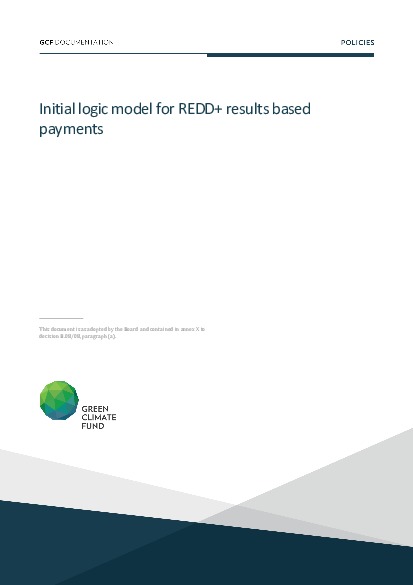 Document cover for Initial logic model for REDD+ results based payments