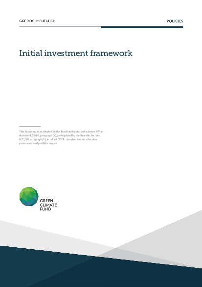 Document cover for Investment framework for GCF-1