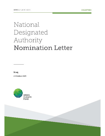 Document cover for NDA nomination letter for Iraq