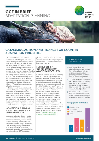 Document cover for GCF in Brief: Adaptation Planning