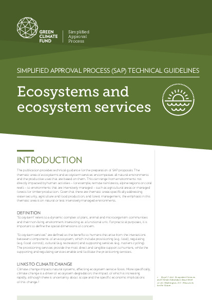 Document cover for SAP Technical Guidelines: Ecosystems and ecosystem services