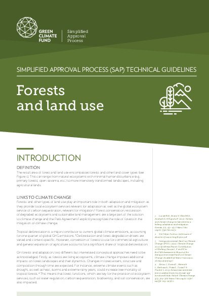 Document cover for SAP Technical Guidelines: Forests and land use