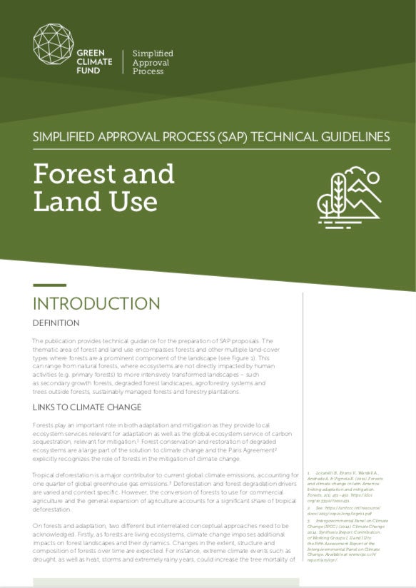 Download SAP Technical Guidelines: Forests and Land Use Document cover for SAP Technical Guidelines: Forests and Land Use