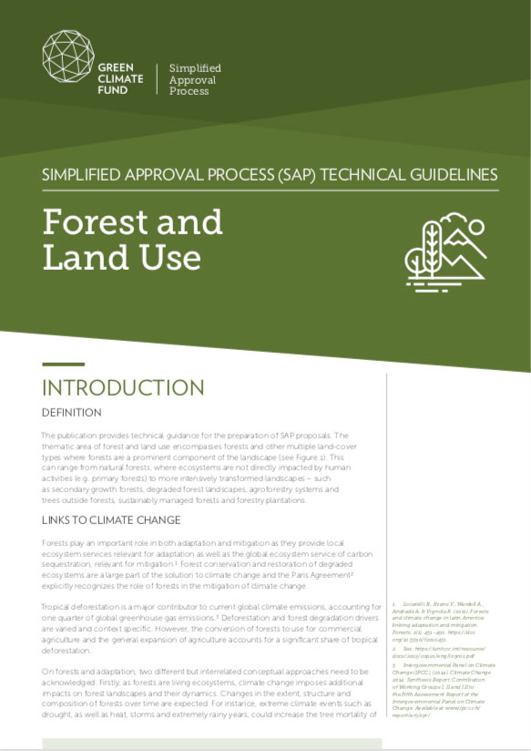 Document cover for SAP Technical Guidelines: Forests and Land Use