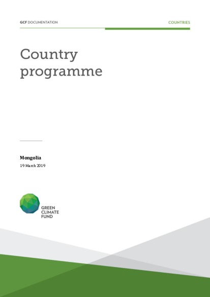 Document cover for Mongolia Country Programme