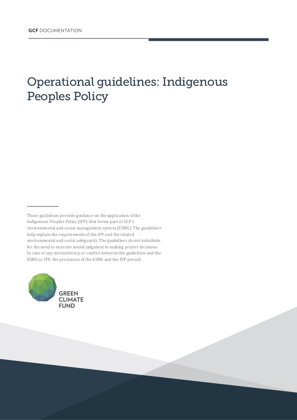 Document cover for Operational guidelines: Indigenous Peoples Policy