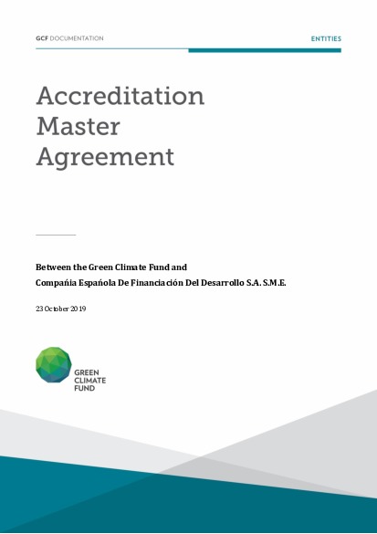 Document cover for Accreditation Master Agreement between GCF and COFIDES