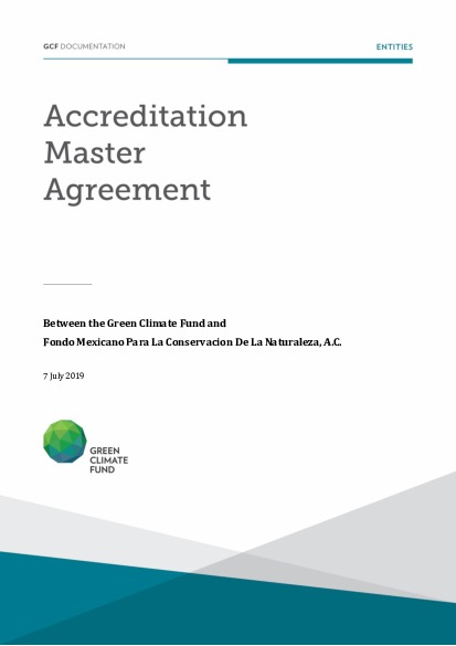 Document cover for Accreditation Master Agreement between GCF and FMCN