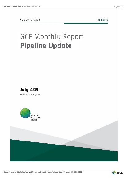 Document cover for Funding proposal pipeline update as of July 2019