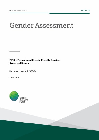Document cover for Gender assessment for FP103: Promotion of Climate-Friendly Cooking: Kenya and Senegal