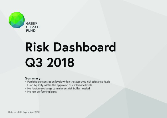 Document cover for GCF Risk Dashboard (Q3 2018)