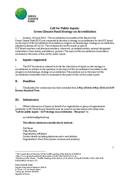 Download Call for public inputs: Strategy on accreditation (extended deadline) Document cover for Call for public inputs: Strategy on accreditation (extended deadline)
