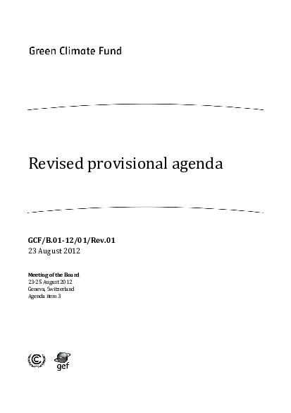 Document cover for Revised Provisional Agenda