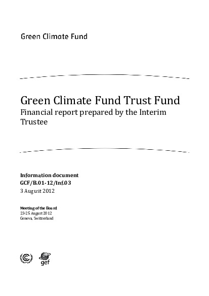 Document cover for Green Climate Fund Trust Fund
