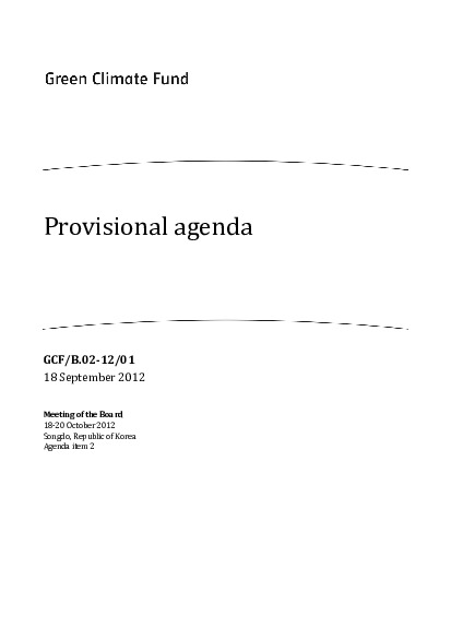 Document cover for Provisional Agenda