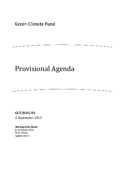 Document cover for Provisional Agenda