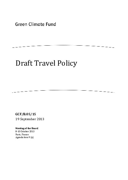 Document cover for Draft Travel Policy