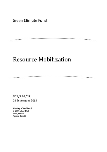 Document cover for Resource Mobilization