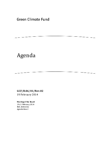 Document cover for Agenda