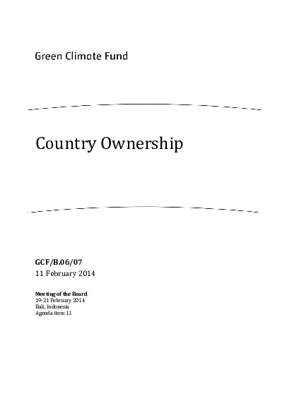 Document cover for Country Ownership